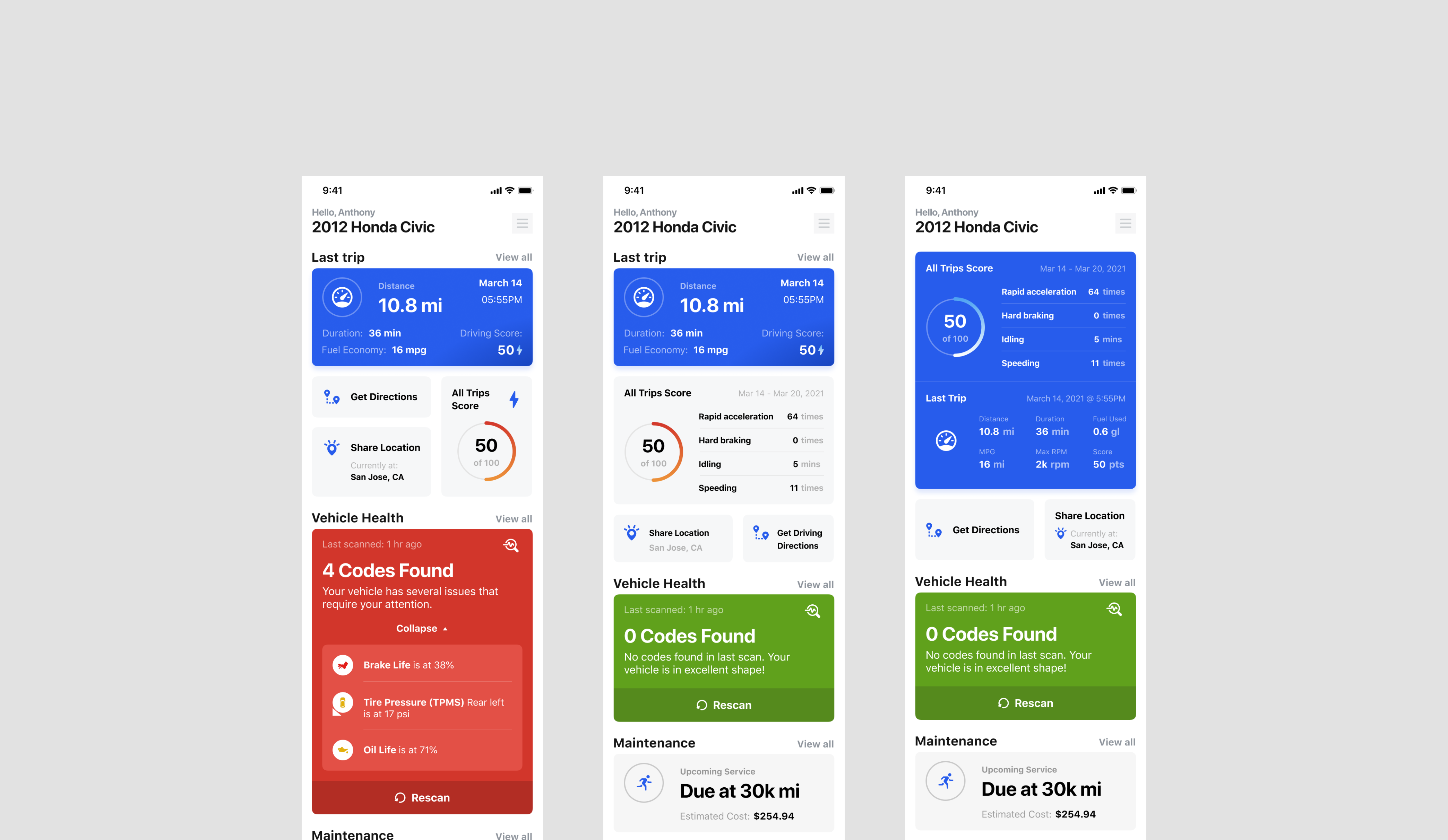 The redesigned app, end to end.