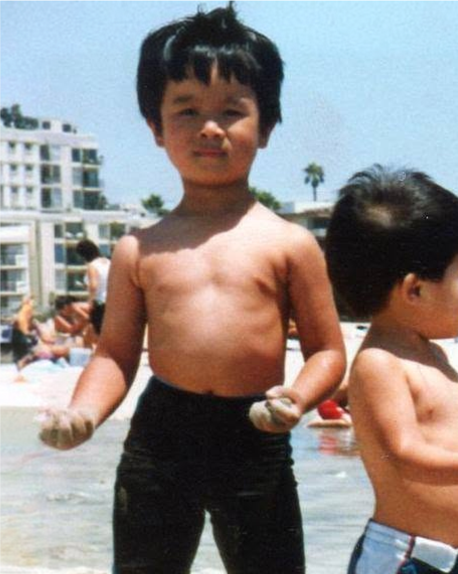 Anthony as a child at the beach